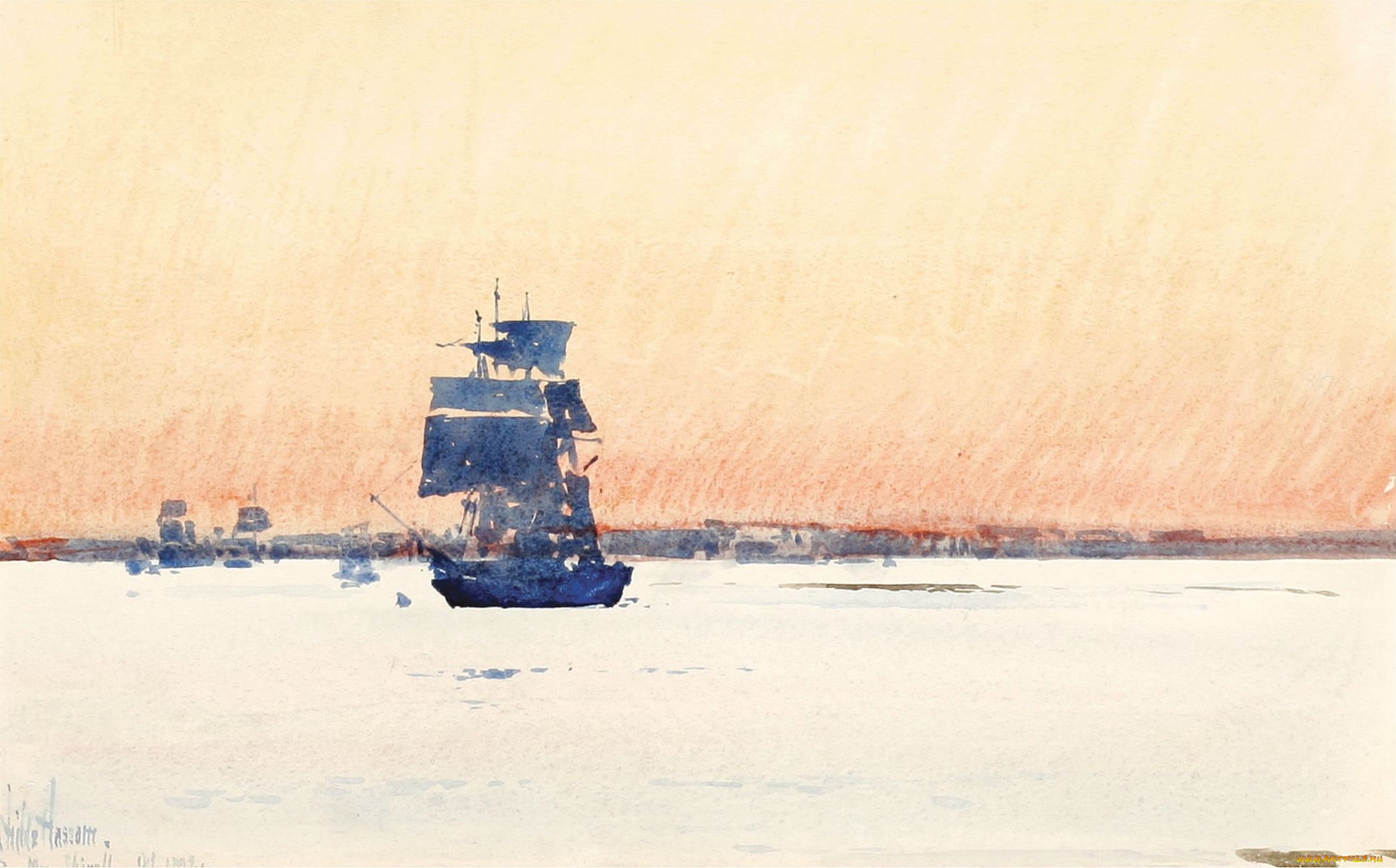 square rigger, , frederick childe hassam, , , , 